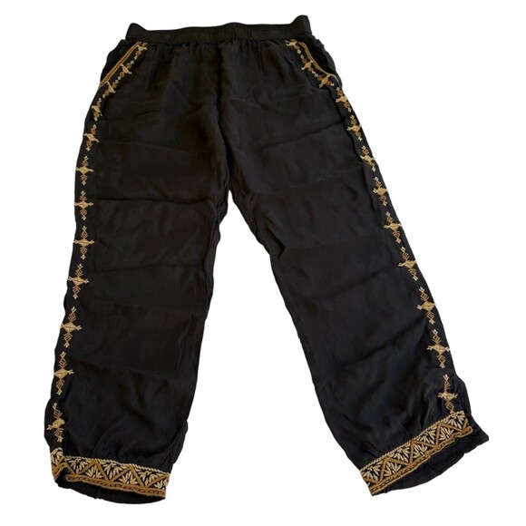 Johnny Was Workshop Brown Gold embroidery Pants Size Medium - Picture 1 of 8